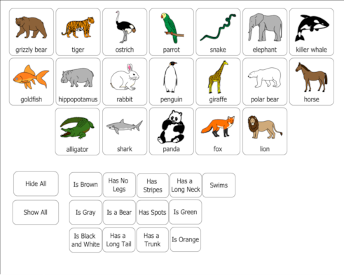 Vocabulary - Features - Animals