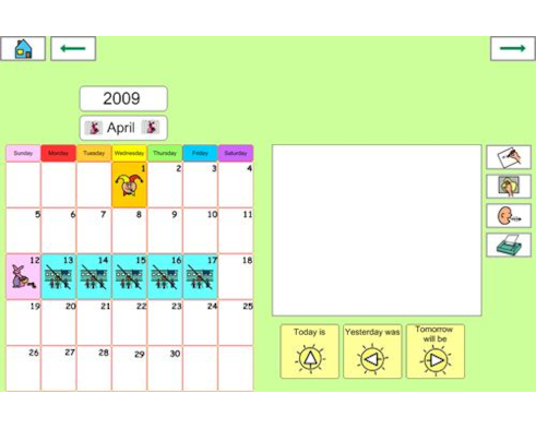 April 2009 Interactive Calendar
