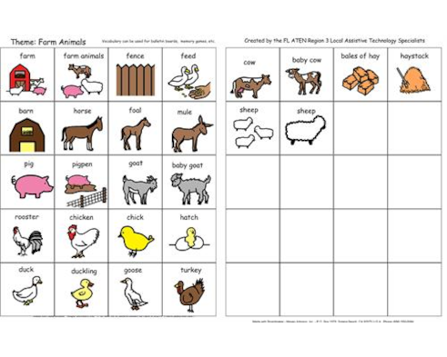 Farm Animals Vocabulary Set