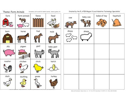 Farm Animals Vocabulary Set Farm Animals Vocabulary Set