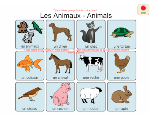 Les animaux en francais