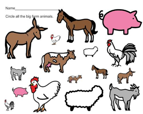 big and small animals clipart image