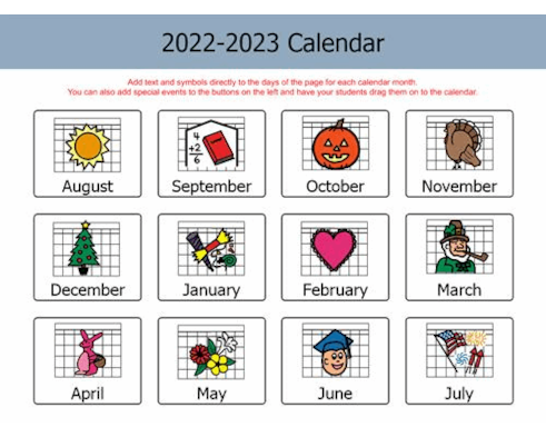 2022-2023 School Year Calendar for TD Snap