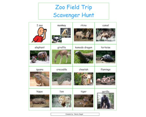 Zoo Scavenger Hunt Zoo Scavenger Hunt