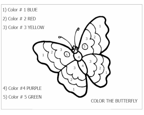 Free Printable Color by Number Butterfly 10  Numbered butterflies,  Butterfly printable, Butterfly coloring page
