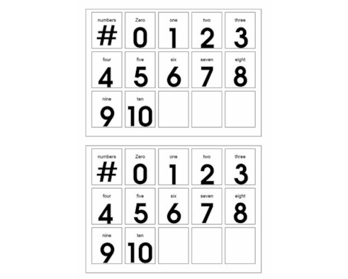 numbers 1 10