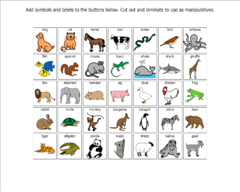 text symbols animals