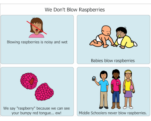 Social Story Blowing Raspberries