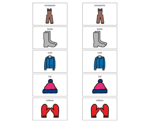 Winter Clothes Vocabulary Real Pics Flash Cards for PreK & K Kids- 11  Printables