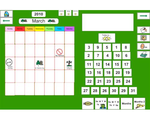 March 2010 interactive calendar advanced